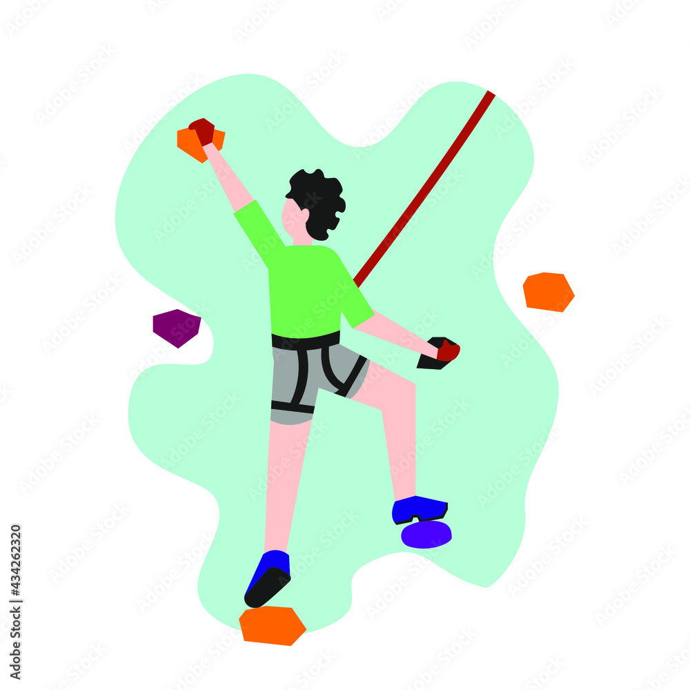rock climbing daily routine object illustration vector graphic