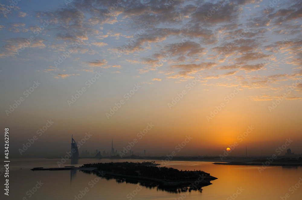 Dubai slyline at sunrise