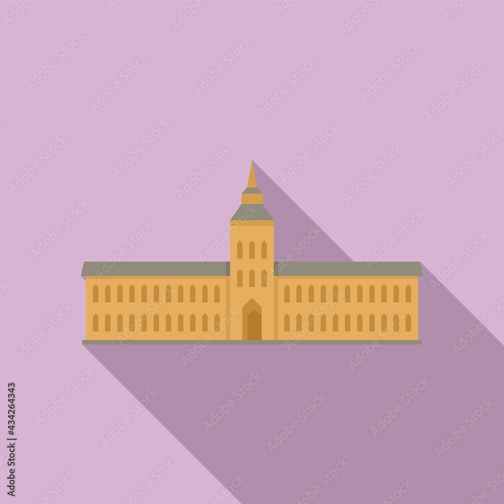 Parliament hall icon, flat style