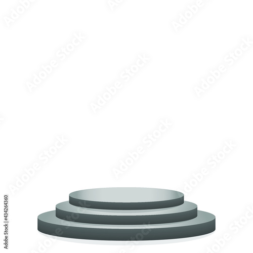 Round podium or pedestal  on white background