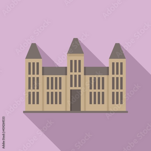 Parliament house icon, flat style