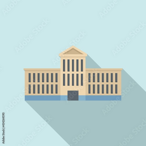 City hall building icon, flat style