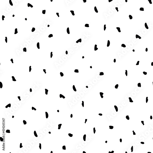 Vector Black on White Abstract Spots seamless pattern background. Perfect for fabric, scrapbooking and wallpaper projects.