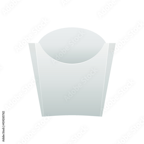 French fries  packaging box isolated on white