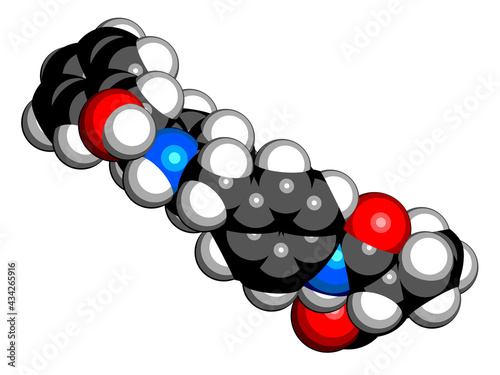 Vibegron drug molecule. 3D rendering.
