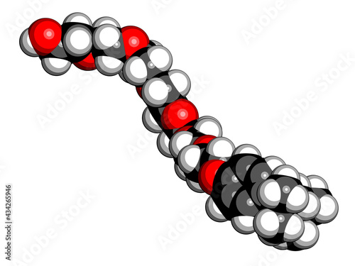 Triton x-100 detergent molecule. 3D rendering. photo