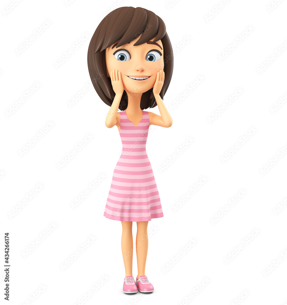 surprised happy girl clipart