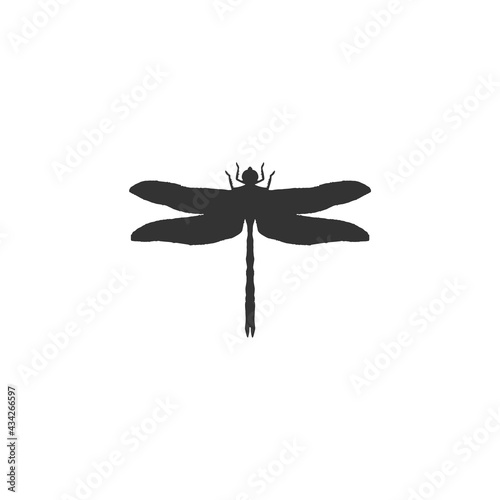 dragonfly icon, bitmap flat illustration