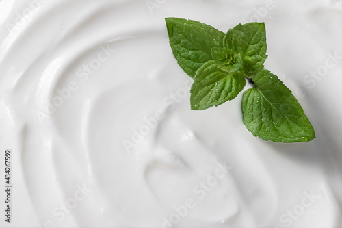 White creamy yogurt. Greek yogurt, sour cream. Texture background.
