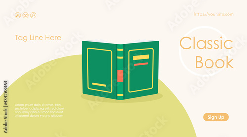 Best books web page or mobile app template design