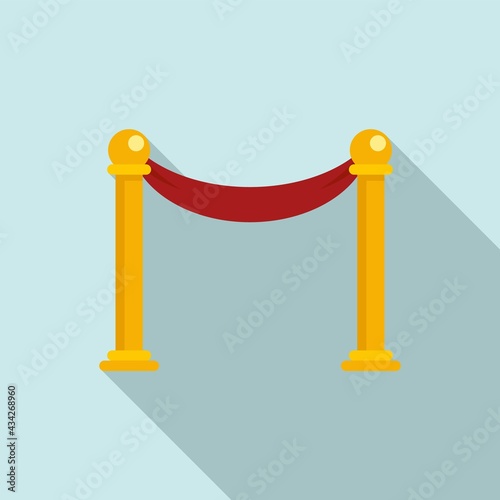 Museum barrier icon, flat style