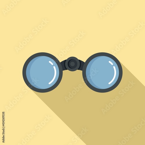 Travel binoculars icon, flat style