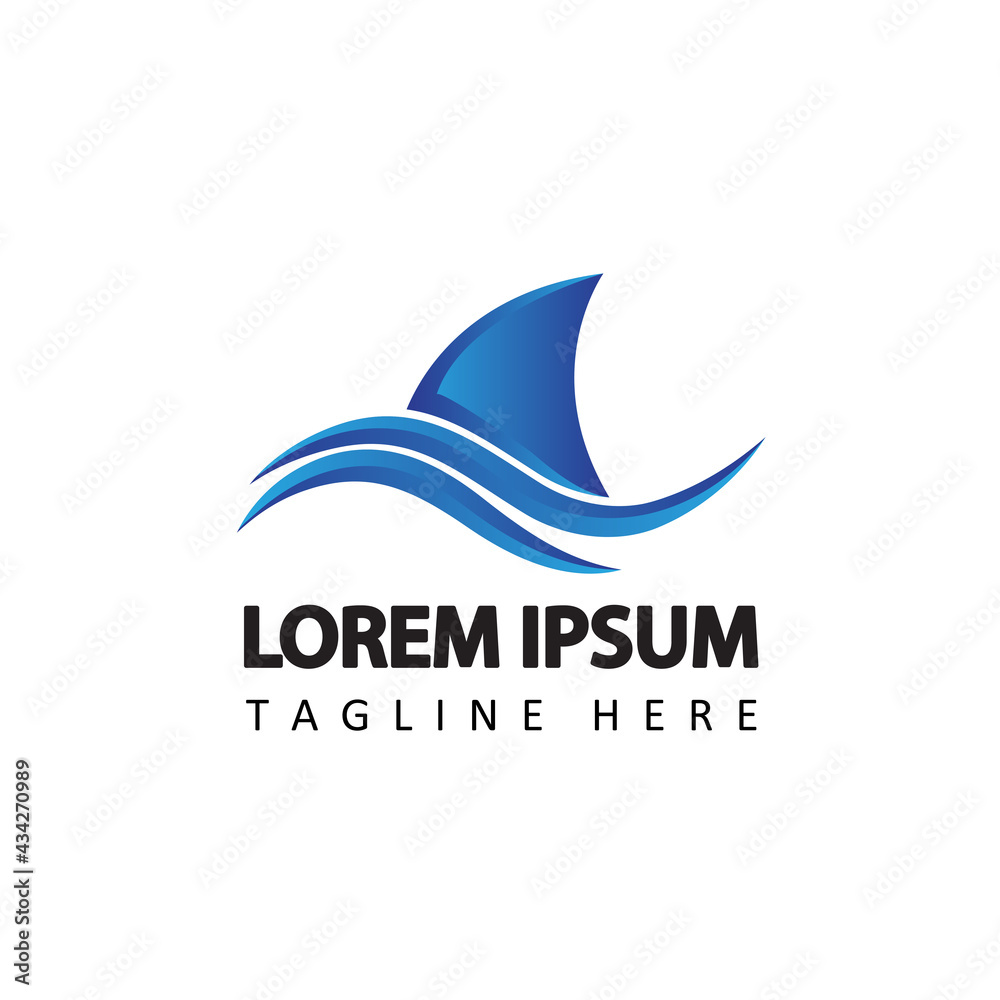 shark logo template design vector in isolated white background shark logo template design vector in isolated white background