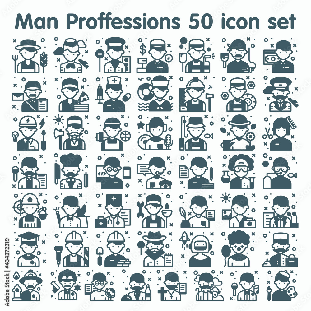 Man Proffessions 50 icon set