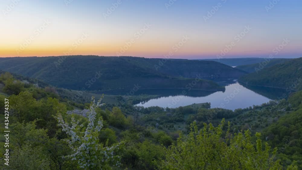 4k time lapse, Sunrise landscape in the national nature park Podilski Tovtry, canyon and Studenytsia river is tributary of Dnister river 4k time lapse, Sunrise landscape in the national nature park Podilski Tovtry, canyon and Studenytsia river is tributary of Dnister river