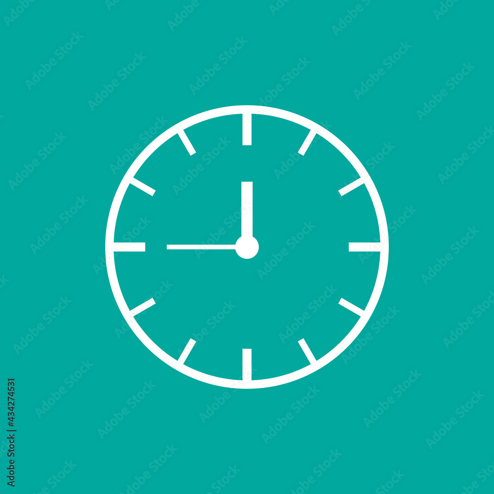 white clock isolated on blue. Time pictogram. minutes. white clock isolated on blue. Time pictogram. minutes.