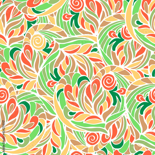 Stylish abstract floral pattern. Seamless illustration.