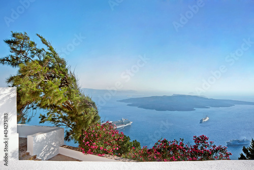 Caldera view at Santorini island in the evening, Greece © havoc