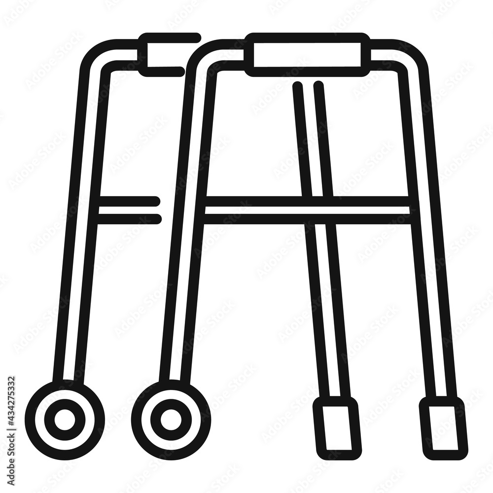 Walking support icon, outline style Walking support icon, outline style