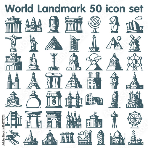 World Landmark 50 icon set