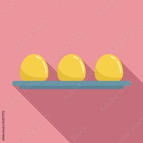 Molecular cuisine eggs icon, flat style