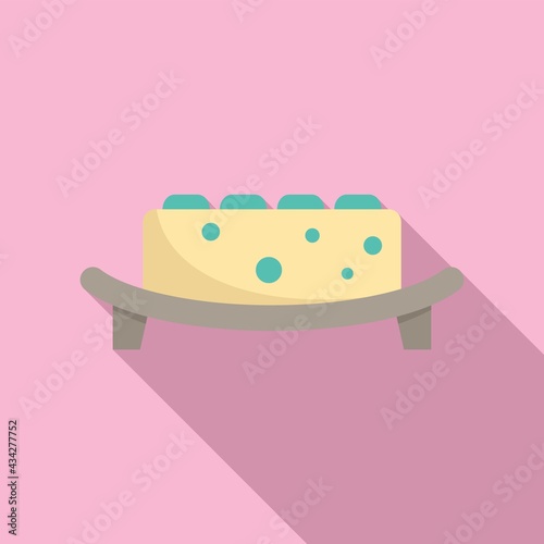 Molecular cuisine dish icon, flat style