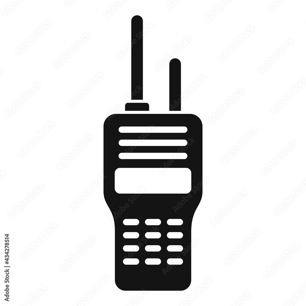 Security service walkie talkie icon, simple style Security service walkie talkie icon, simple style