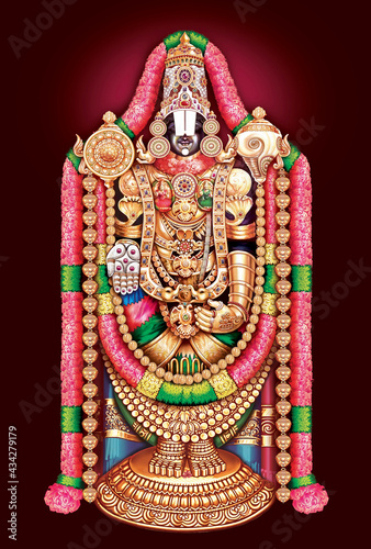 Schilderij op canvas Hindu god tirupathi