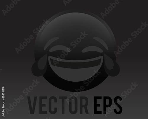 vector dark greyscale face lol laugh and blue crying tear icon