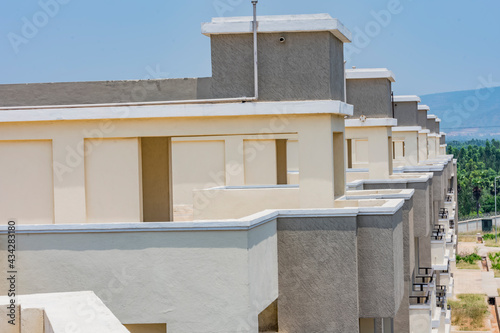 pattern close view of indian newly constructed colony water tank looking good.