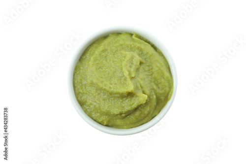 Obraz na plátne Bowl with wasabi isolated on white background