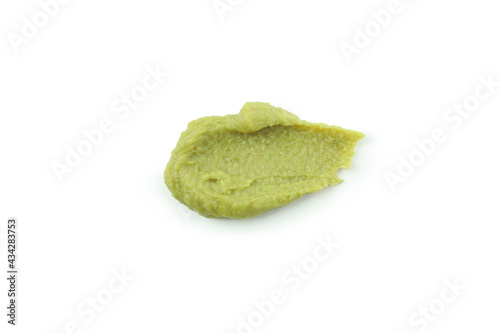 Canvas Print Tasty wasabi sauce isolated on white background