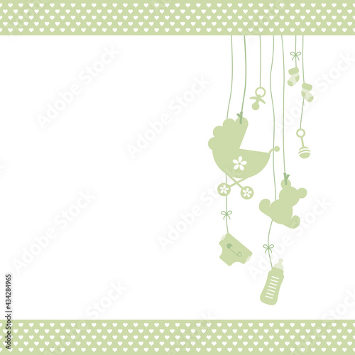 Hängende Babyicons Unisex Und Kanten Mit Herzmuster Grün