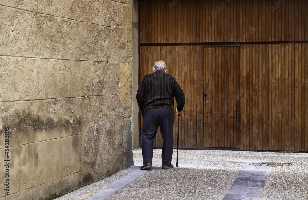 Old man with cane Old man with cane