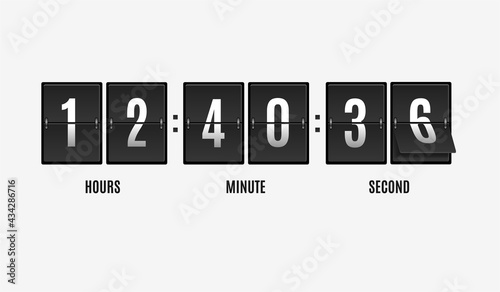 Mechanical Scoreboard of Hour and Minutes. Vector