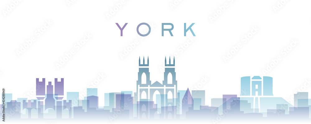 York Transparent Layers Gradient Landmarks Skyline