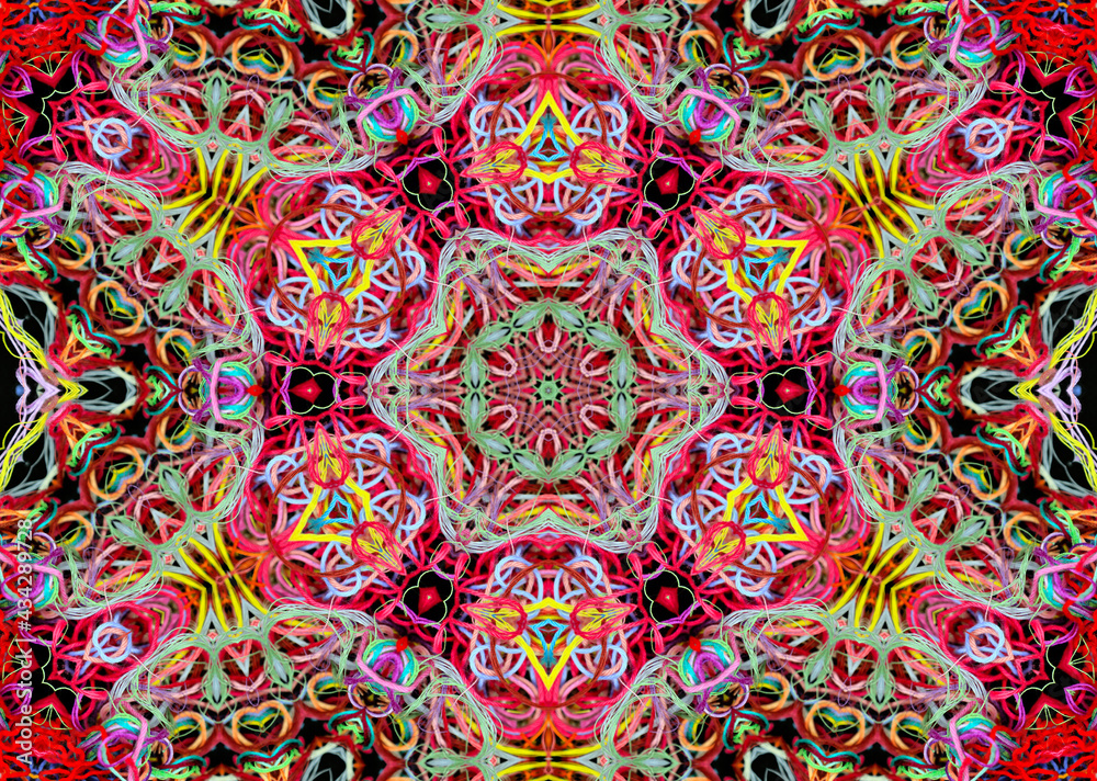Abstract pattern of bright multicolored threads Abstract pattern of bright multicolored threads