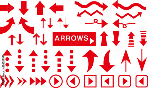 いろいろな矢印セット 赤