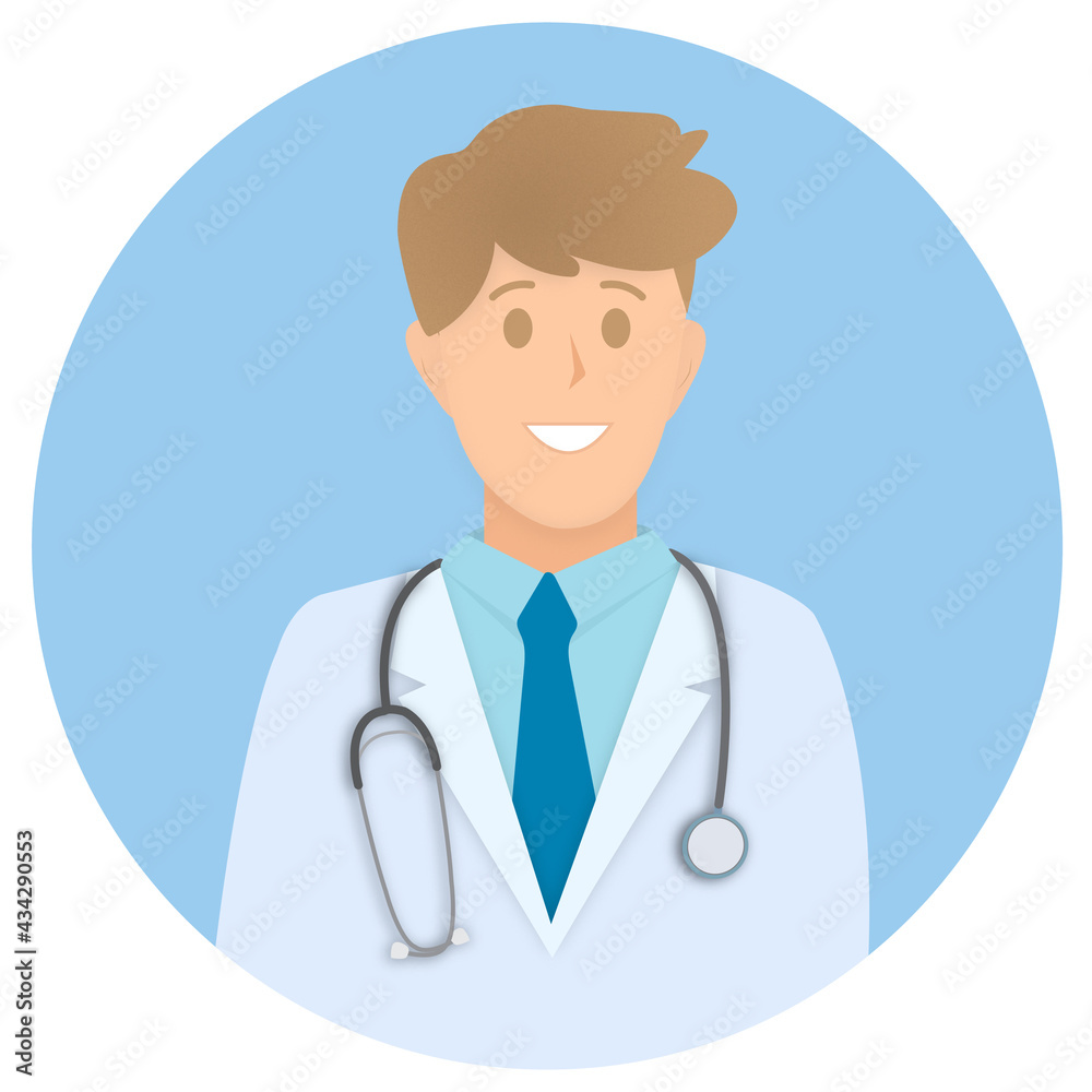 Vector medical icon doctor. Doctor with stethoscope.