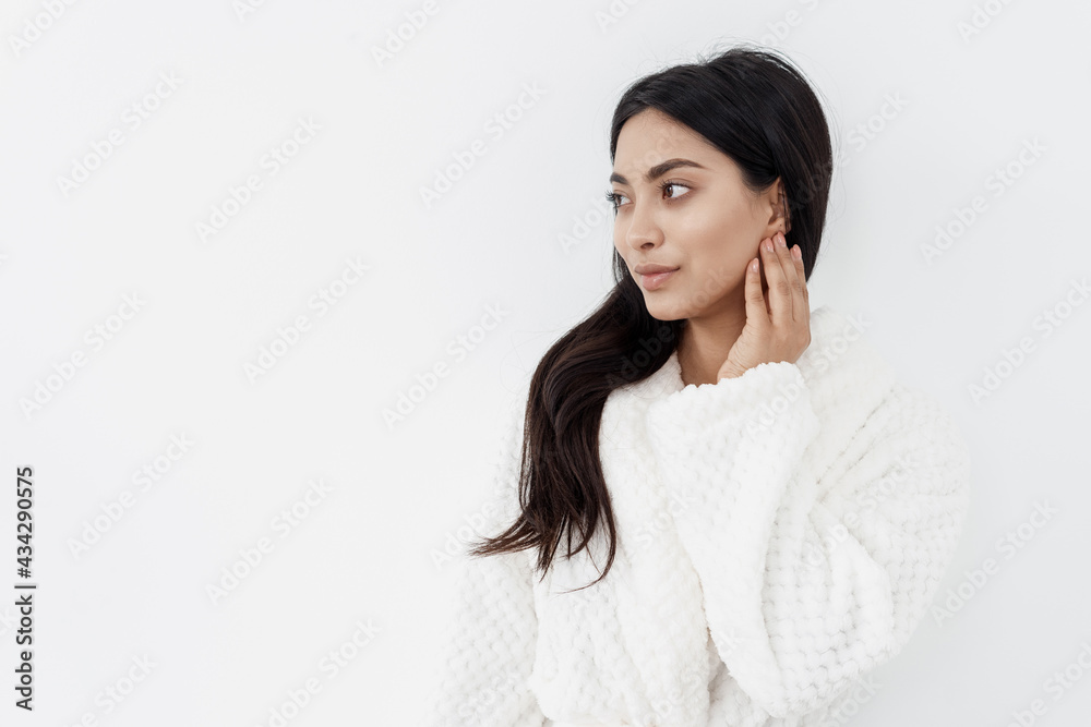 Young asian woman touch her healthy and fresh skin Young asian woman touch her healthy and fresh skin