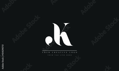 Letter Logo Design with Creative Modern Trendy Typography JK KJ J K