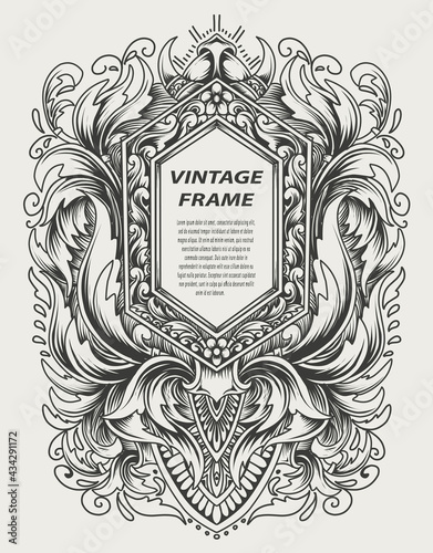 vintage baroque frame with antique ornament