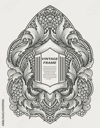 vintage baroque frame with antique ornament