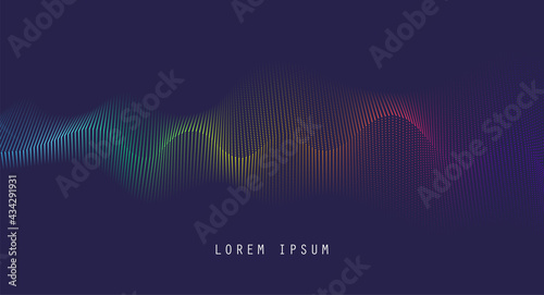 Vector background with color abstract wave dots