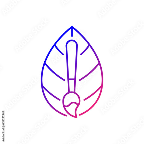 Natural dye textile gradient linear vector icon. Healthy staining material option. Eco friendly fabric feature. Thin line color symbols. Modern style pictogram. Vector isolated outline drawing