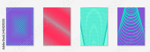 Design magazine cover as template with line geometric element.