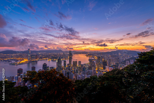 Hong Kong Victoria Harbor at Dawn