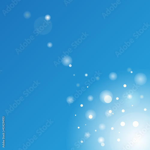 Bokeh on bright blue sky, beautiful sunny summer day with a sunburst sunbeams. Bright sun rays background. Jpeg