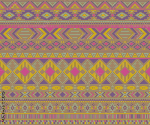 American indian pattern tribal ethnic motifs geometric vector background.