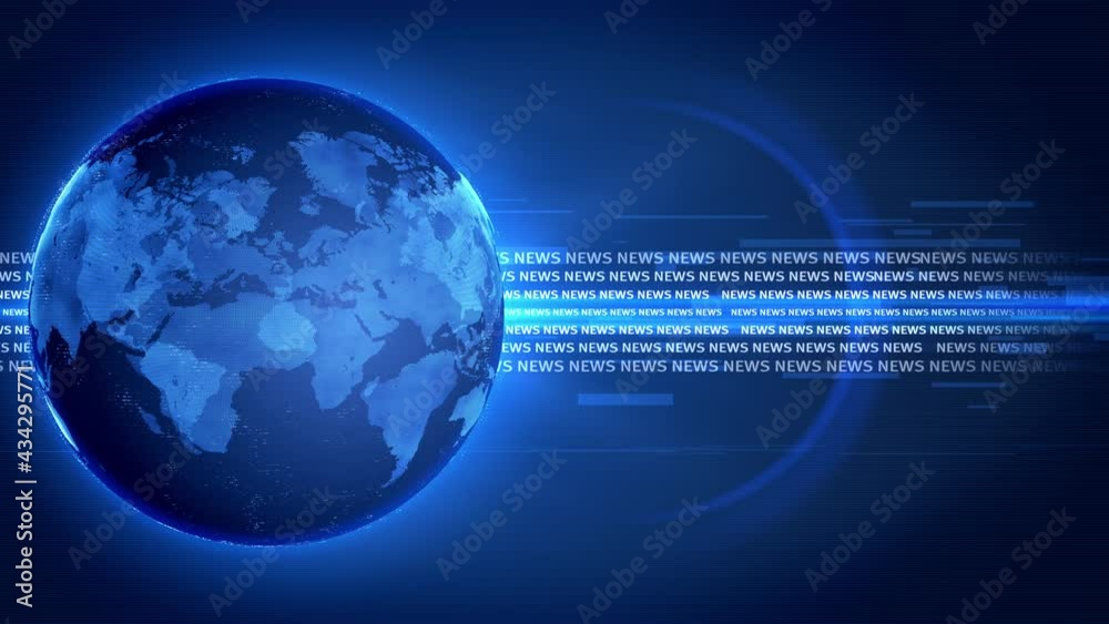 A rotating Earth globe made of glowing blue particles with moving text lines. A rotating Earth globe made of glowing blue particles with moving text lines.